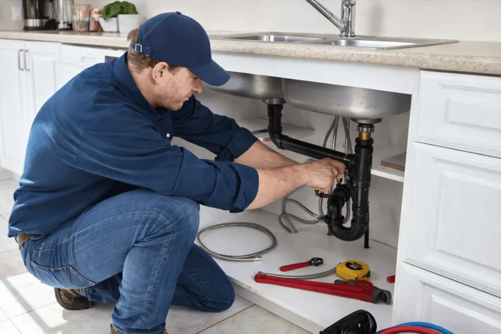 Rhino Plumbing plumber doing residential plumbing services