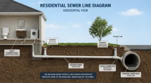 Rhino Plumbing diagram of a residential sewer line
