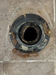 Toilet Flange after removing broken toilet and wax seal