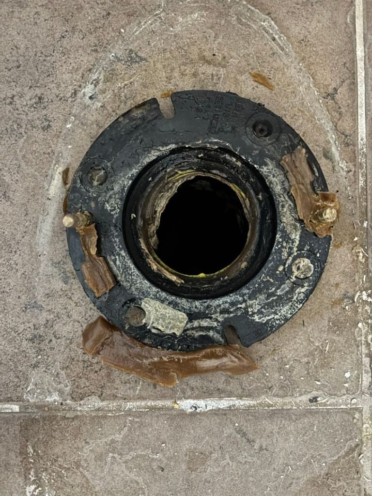 Toilet Flange after removing broken toilet and wax seal