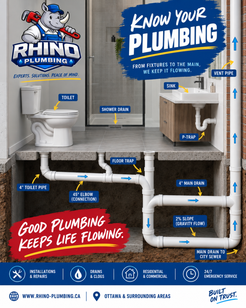 Rhino Plumbing Instructional for Toilet Plumbing